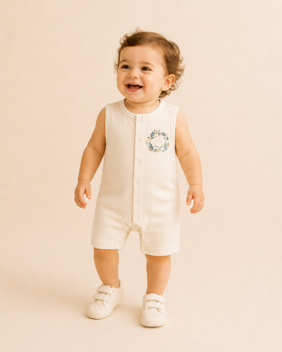 🌊 Ocean Breeze Organik Askılı Bebek Tulum Seti