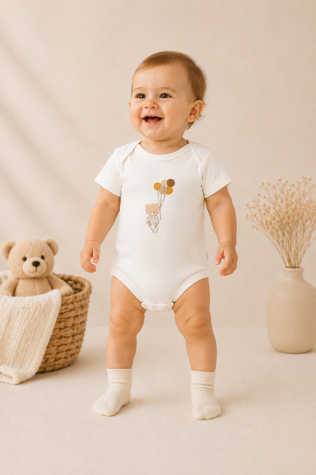 Balloon Bear Organik Kısa Kollu Body Seti